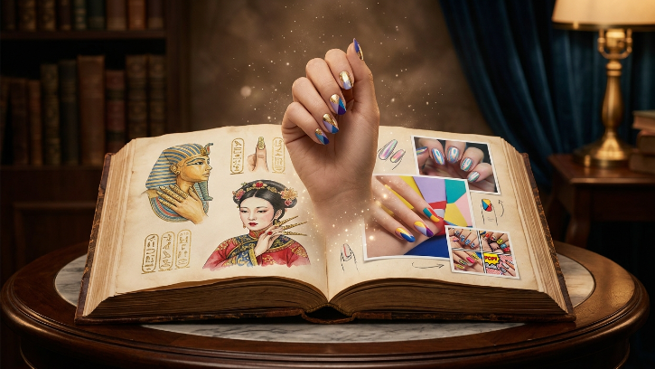 libro abierto representando la historia de las uñas